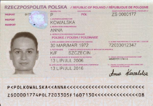 Passport Biographical Page Sample